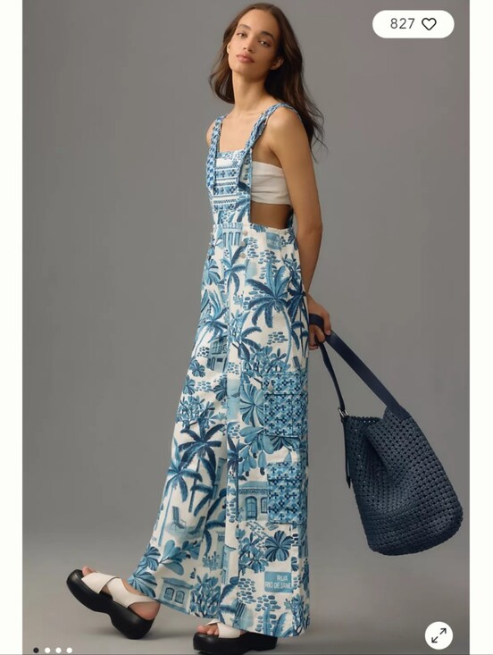 Anthropologie Pants - FARM RIO palm-print overalls - size small